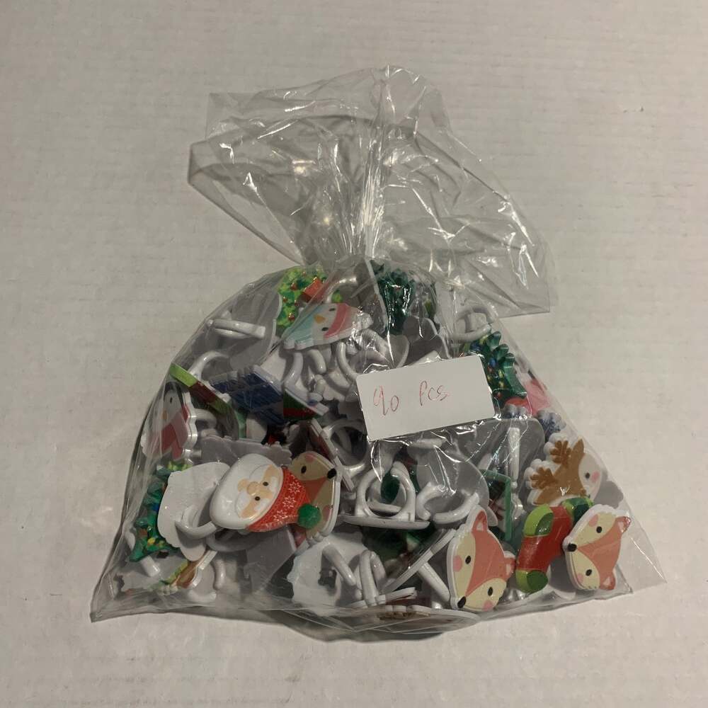 Lot Of 90 Bakery/Cake Toppers Or Craft Kids Rings Holidays Christmas
